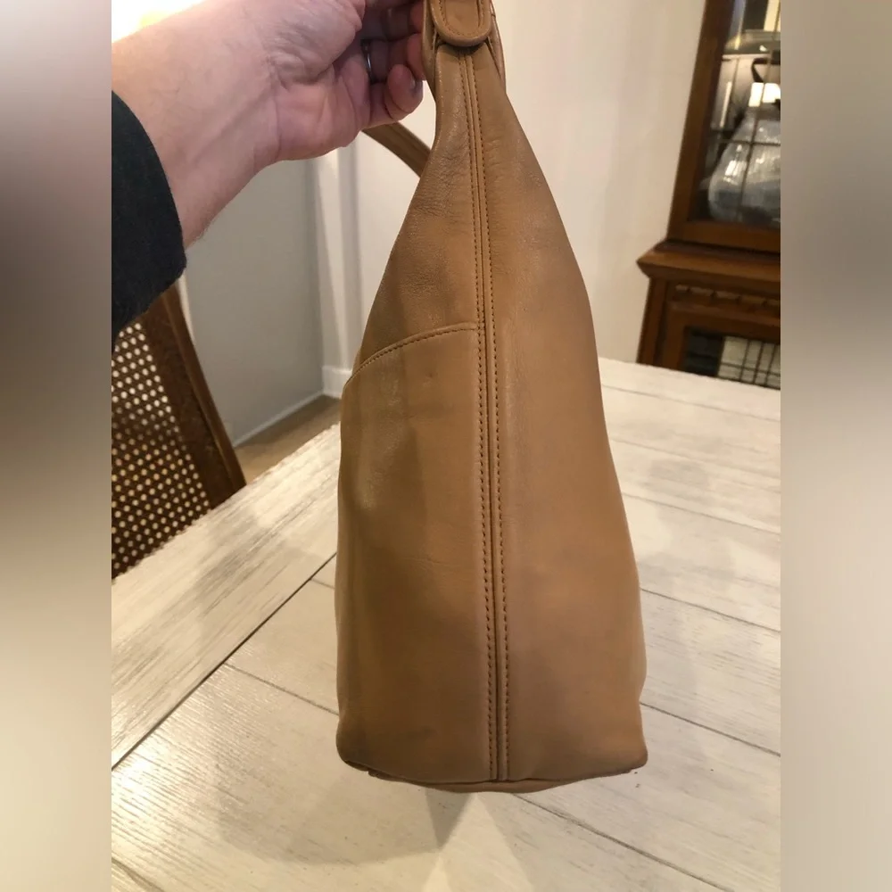Vintage Coach Legacy Hobo Zip Shoulder Bag Camel Color Leather Nickel w/Hangtag - Picture 5 of 15